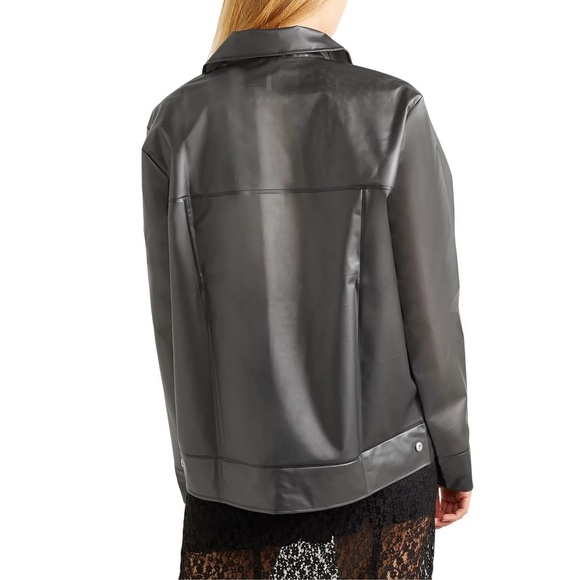 Rains Nap Boxy Black Vinyl Waterproof Rain Jacket - Picture 3 of 6